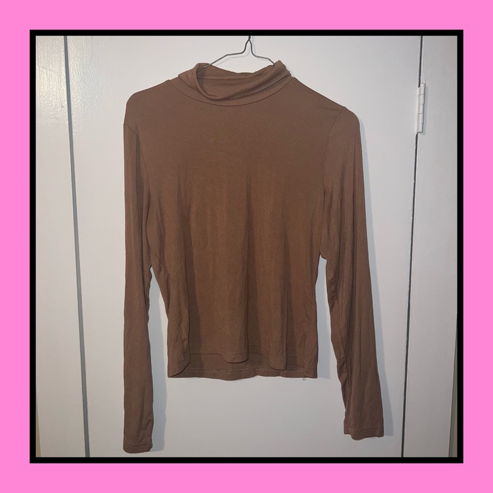 SHEIN Cowl Neck Super Soft Tan Long Sleeve Top (2 for $10🍁)